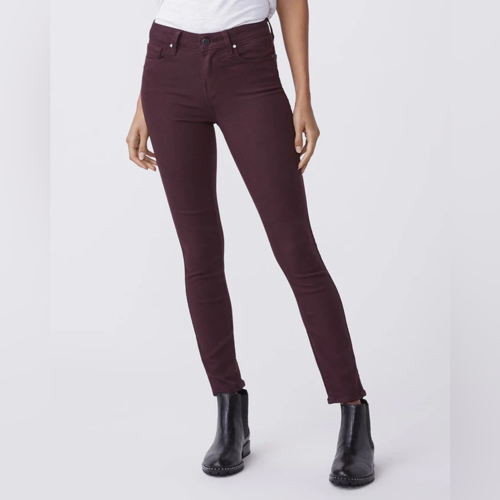 PAIGE Burgundy Skinny Jeans Verdugo Ankle Beet‎ size 26 mid rise
